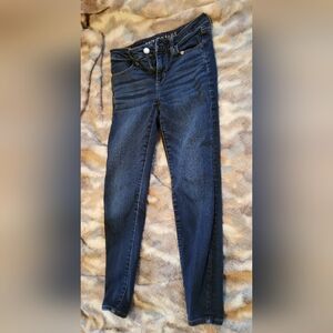 American Eagle Outfitters Women's Dark Blue Skinny Jeans, Short Size 4
